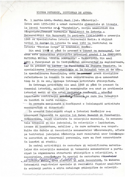 M-1289-1 - Dictionar de autor - Victor Petrescu